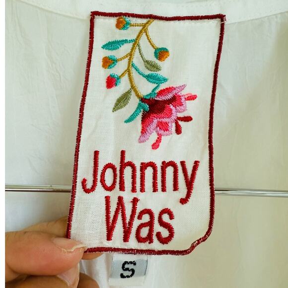 Johnny Was White Long Sleeve Floral‎ Embroidered Tunic - Size Small - Picture 3 of 8